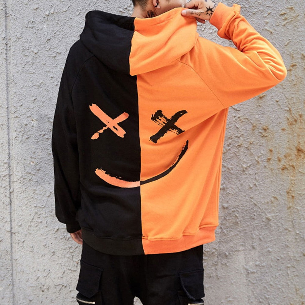 Orange and black hotsell smile hoodie